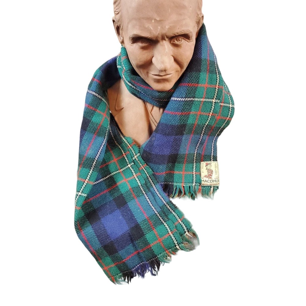 MacDhui Of Scotland Vintage Wool Scarf. Tartan.